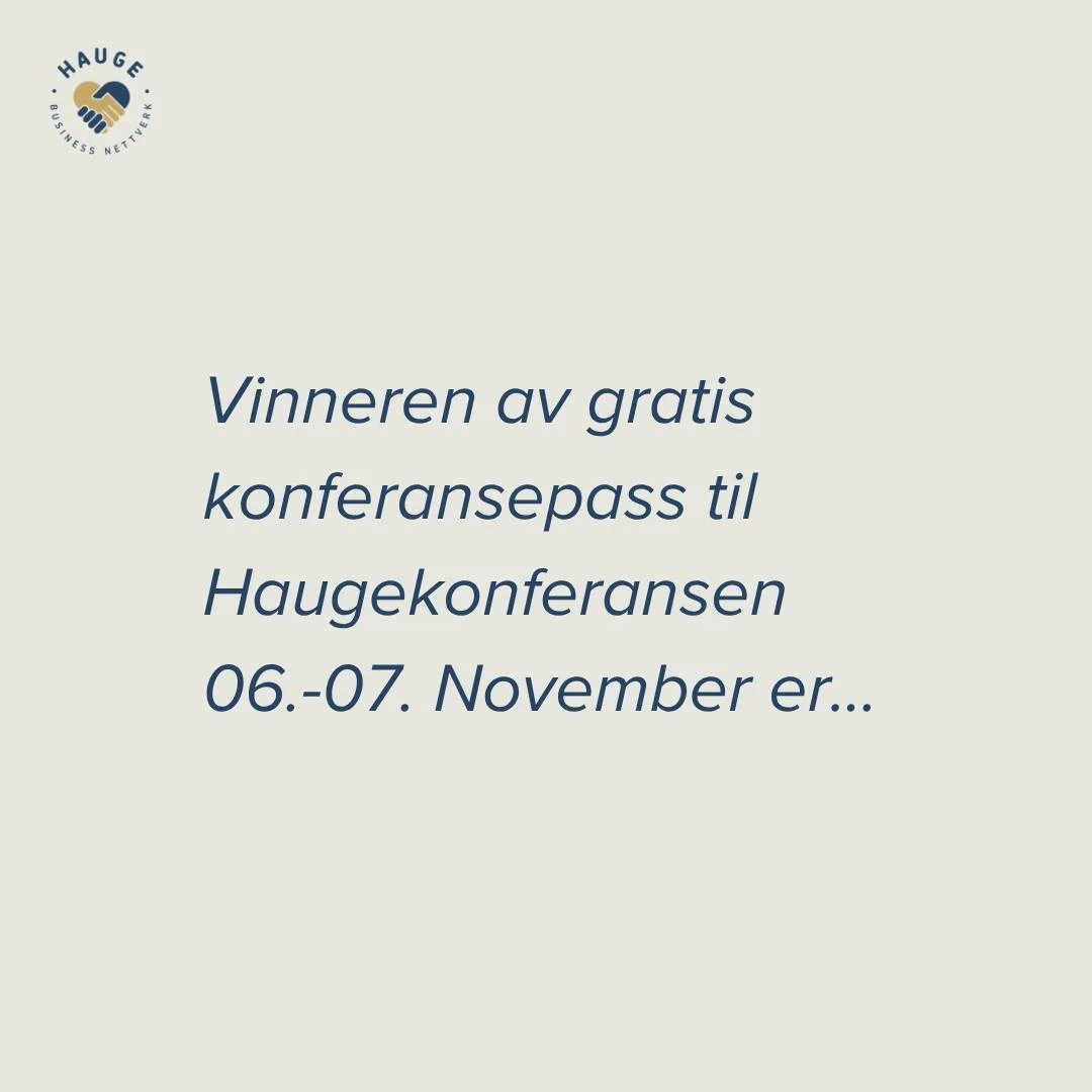Medlemskampanjen er over - og som vi lovet s&aring; trekte vi en vinner av GRATIS konferansepass til deg som ble medlem f&oslash;r 31.03.26.

Vinneren er : Svein Inge Skiftun! Gratulerer 🤩