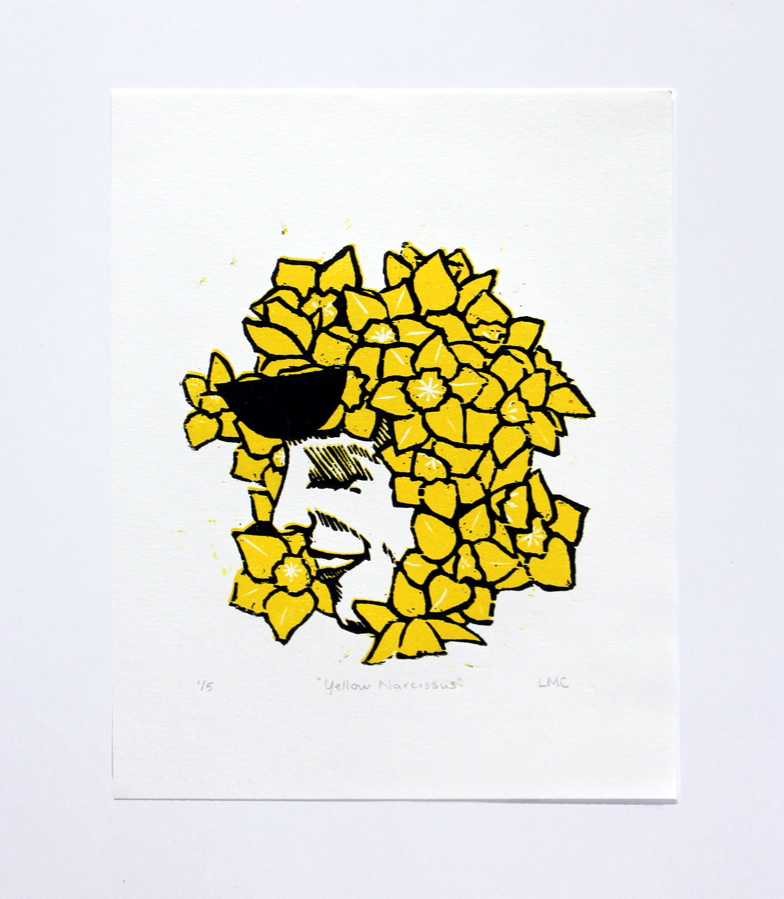Yellow Narcissus #1 - 6x8" Woodblock Print