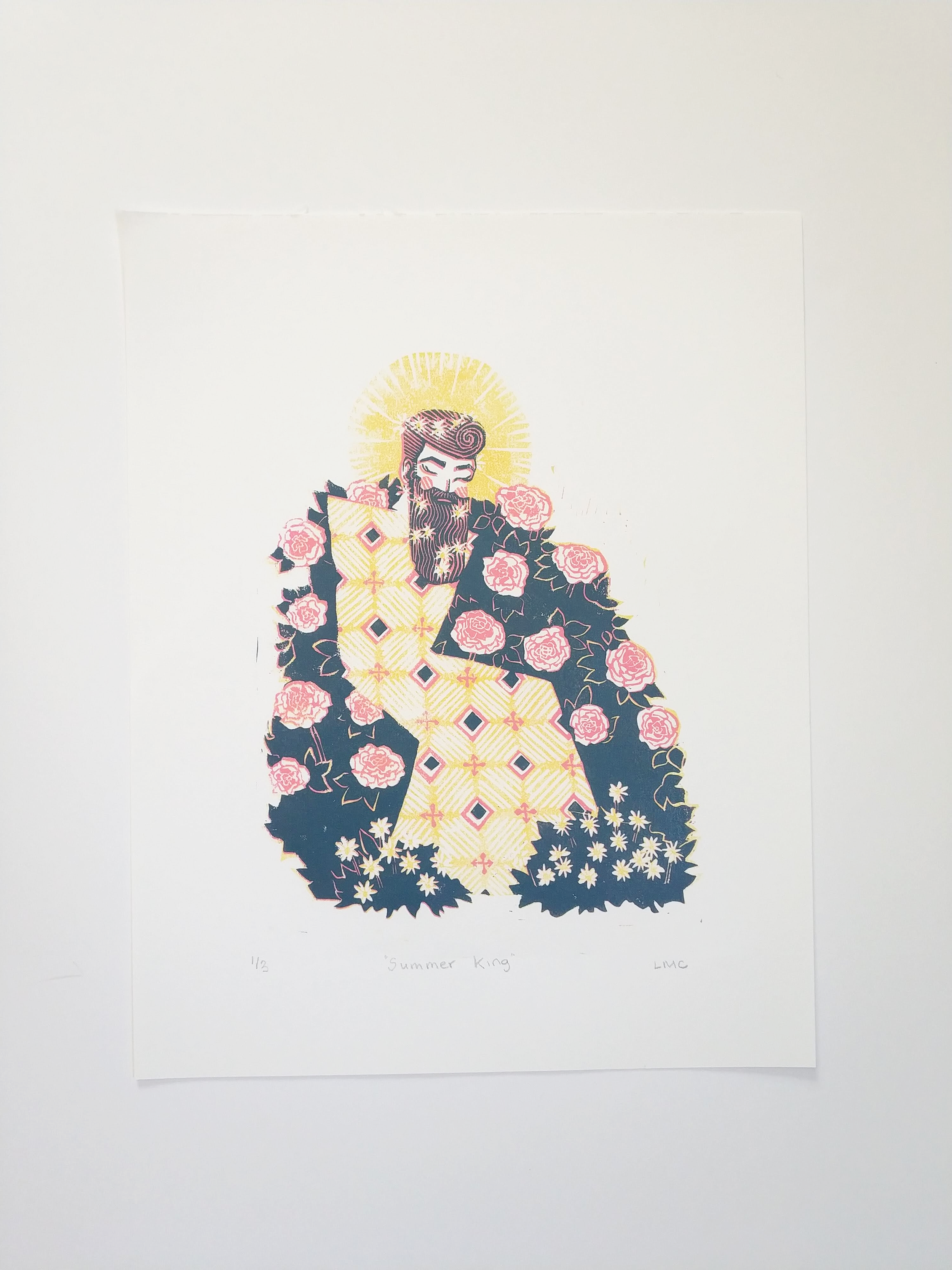 Summer King #1 - 8x10" Linoleum Print