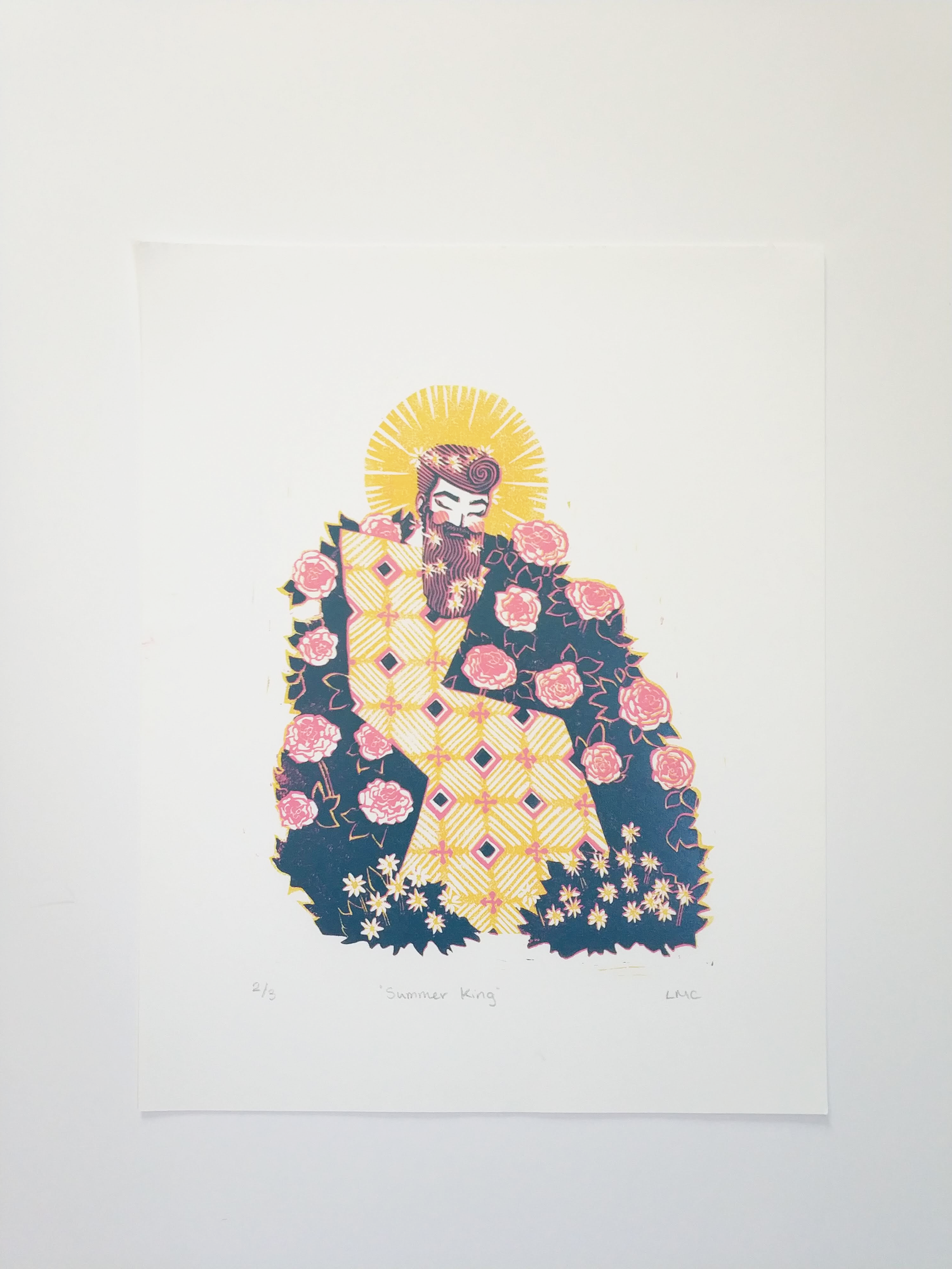 Summer King #2 - 8x10" Linoleum Print