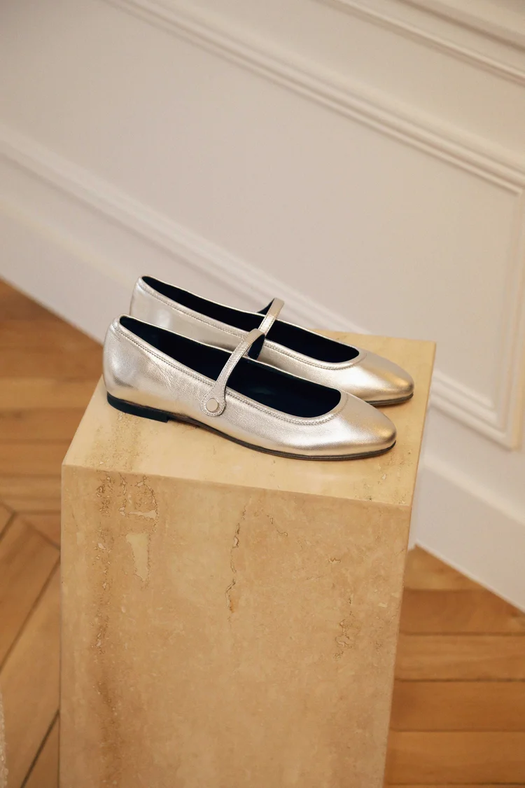 Ballerines Argentées Femme - Ultra-légères, élastiques, Talons Plats, Idéales Pour Toutes Les Occasions