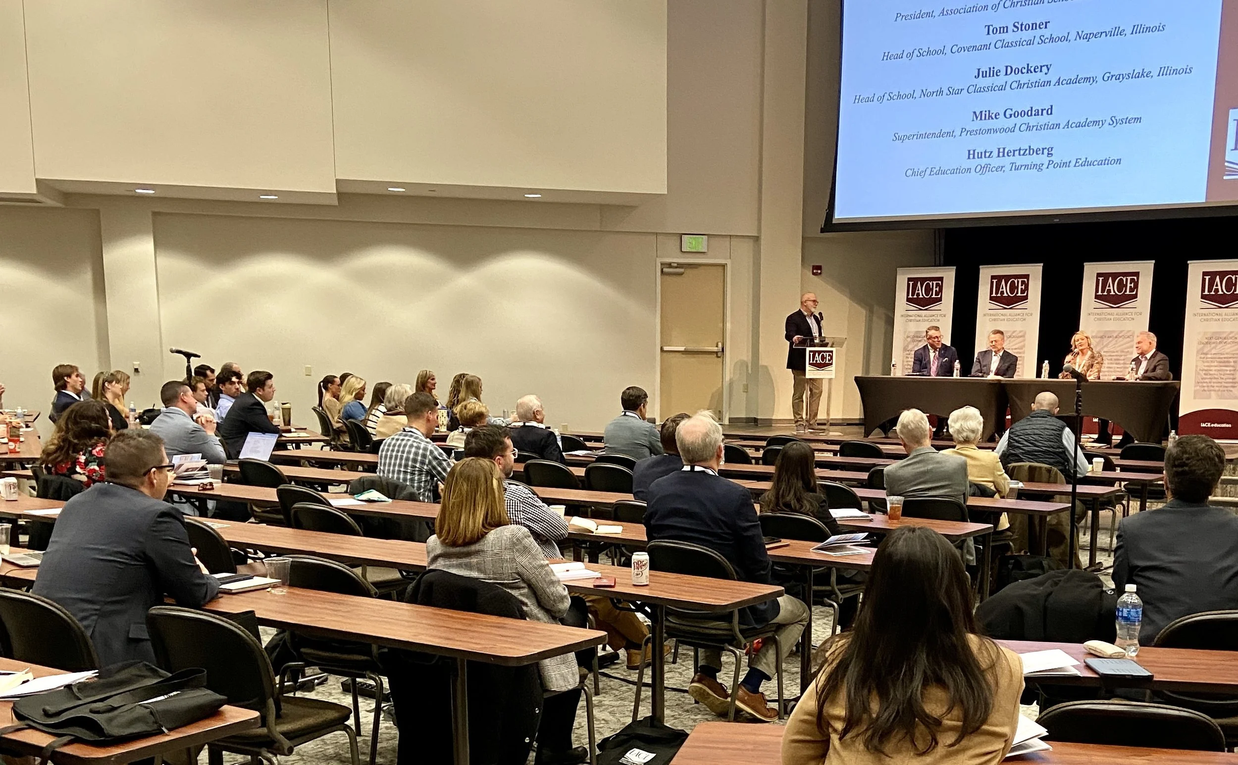  Panelist Hutz Herzberg was joined by several dozen students participating in a gap-year program through Turning Point Education. Herzberg has been leading the group, which is hosted this academic year at Southwestern Seminary. Students were able to 