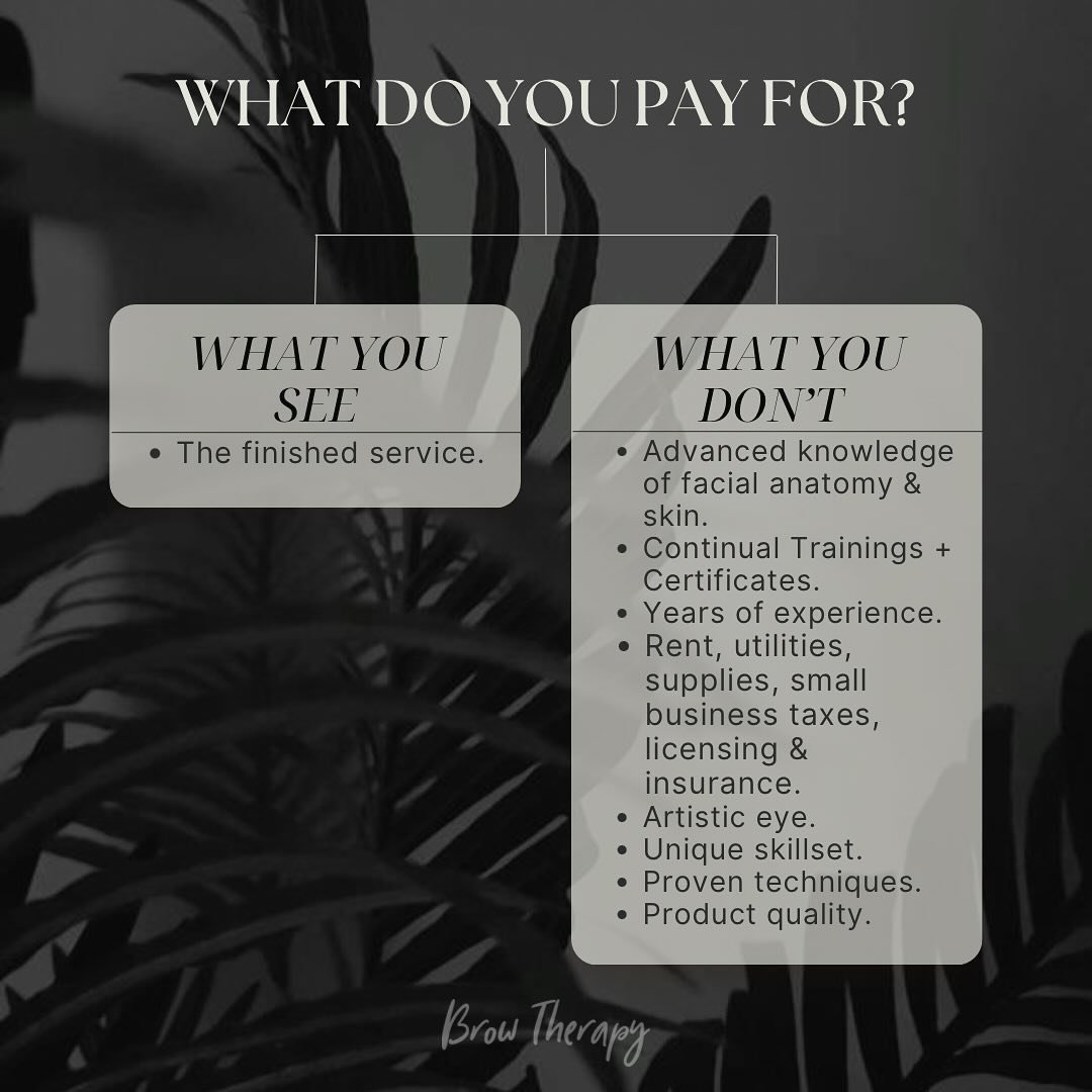 𝗧𝗛𝗜𝗦☝🏼&hellip;Price varies in this industry &amp; in all beauty/aesthetic industries for a reason. Keep that in mind when choosing the right business. It is your face after all.