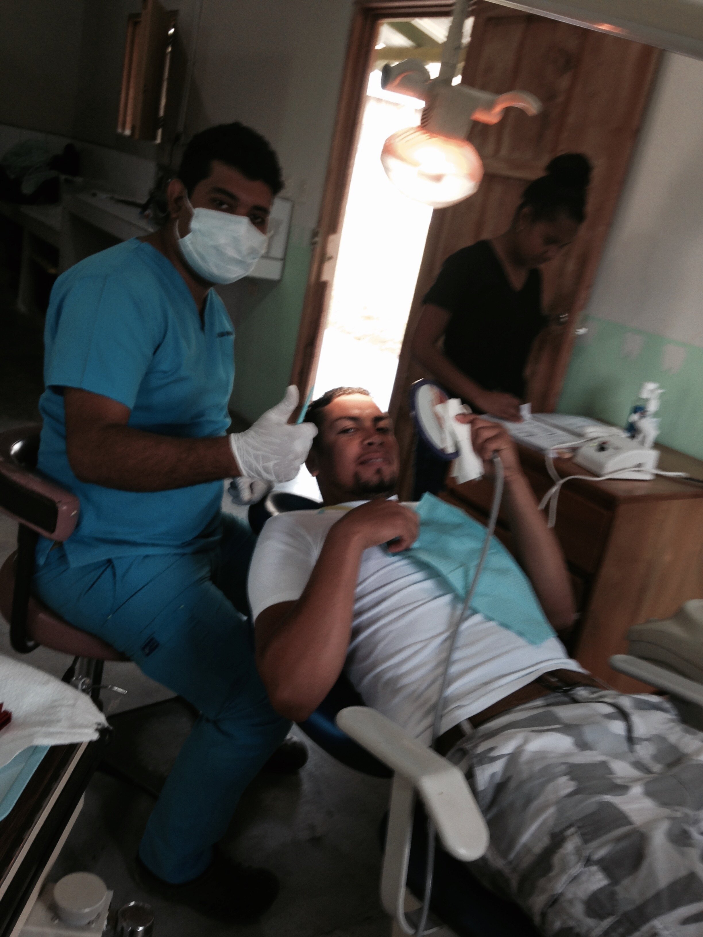 Luis the dentist at work.
