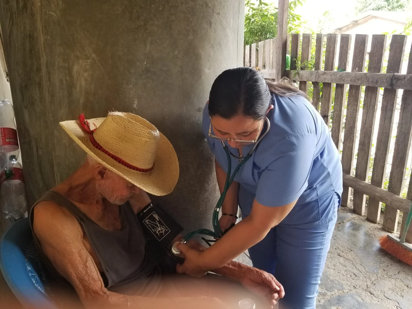 Nurse Nolvia keeps a close eye on this gentleman’s blood pressure by visiting him at home frequently.