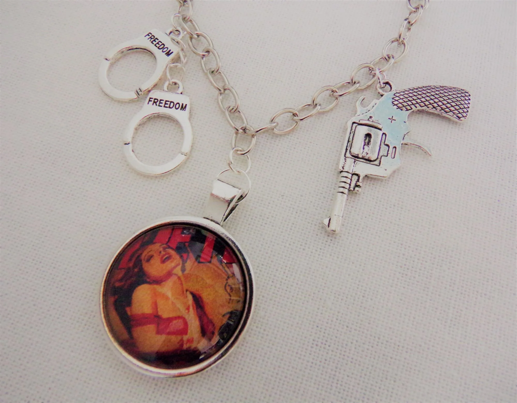 Film Noir Necklace with Charms