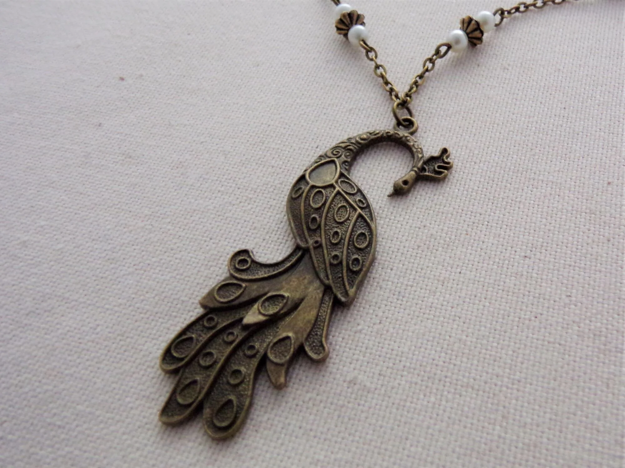 Antique Bronze Peacock Pendant