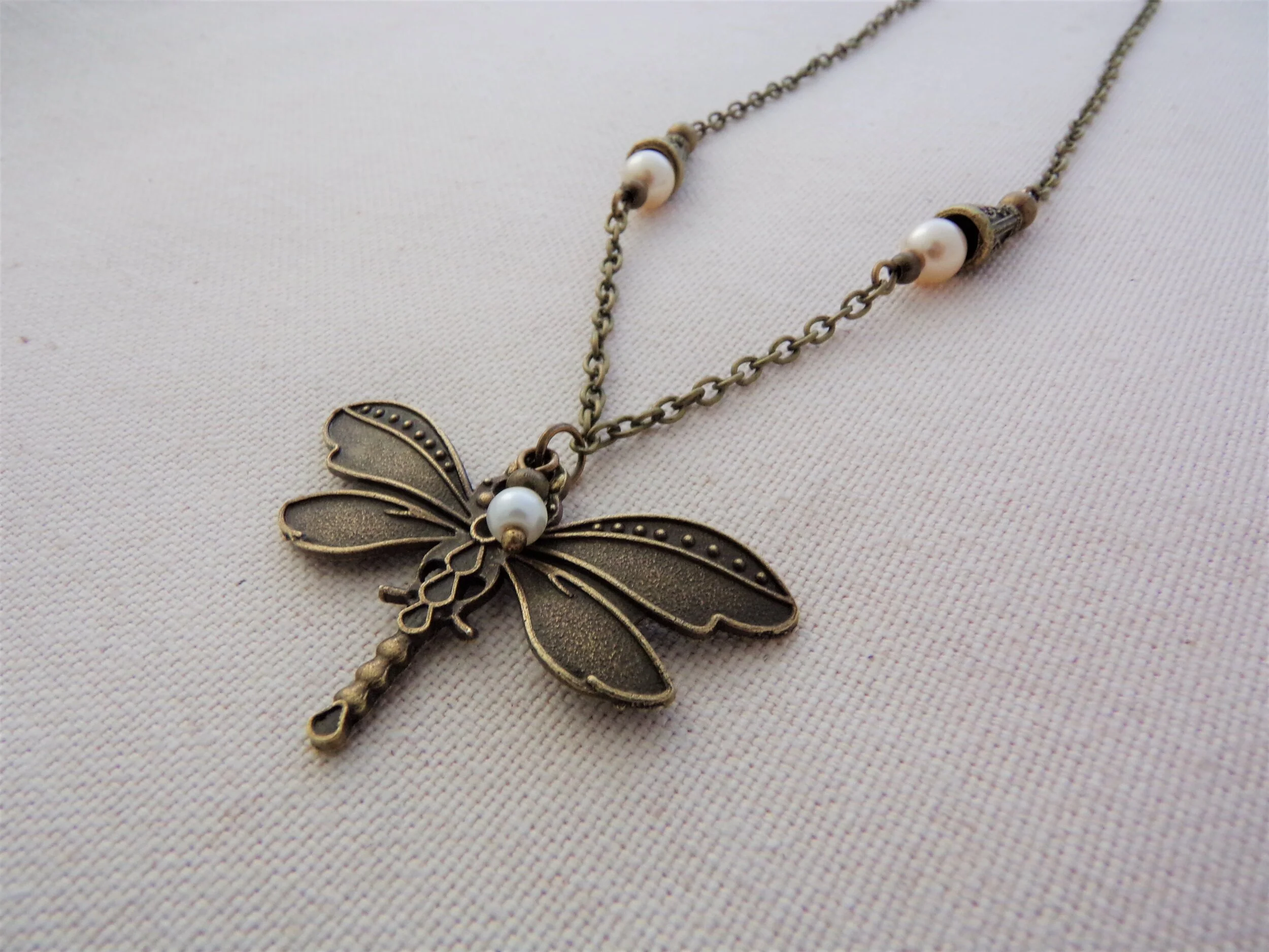 Antique Bronze Dragonfly Pendant