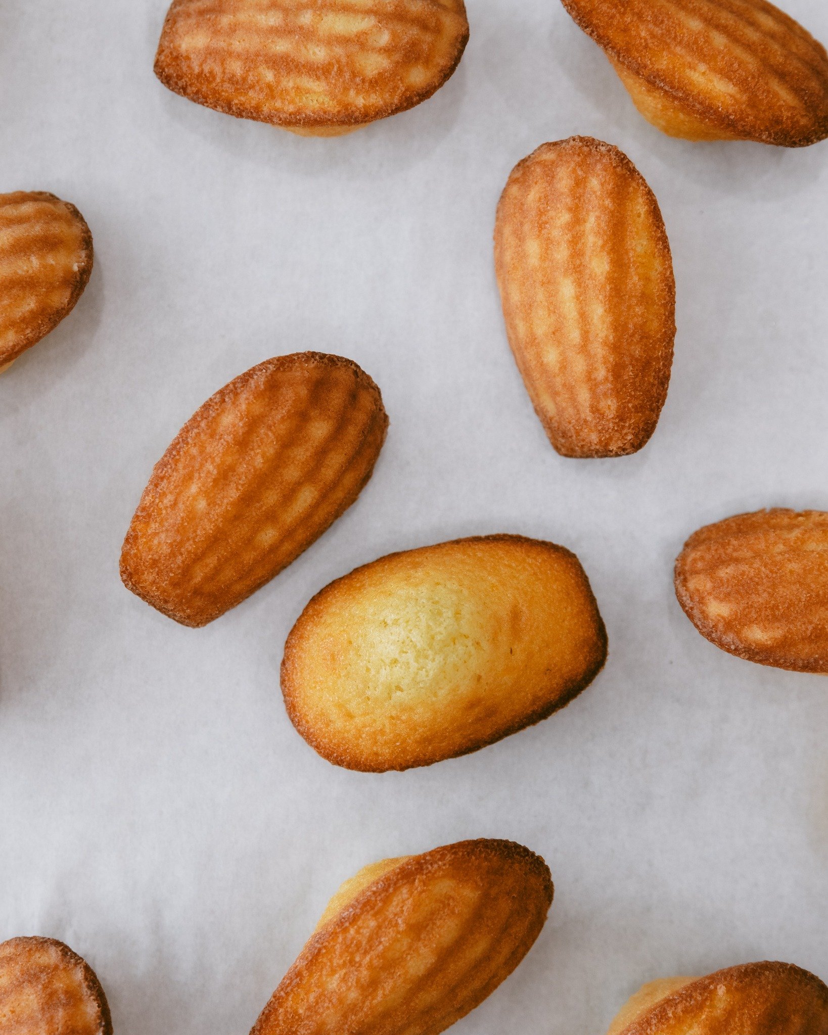 Madeleines are a favorite here, in both dessert form and in our caf&eacute; cr&egrave;me or Paris fogs.