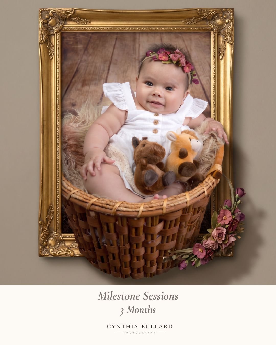 My Baby's First Year Program captures the full story &mdash; from that tiny newborn curl to that wobbly first birthday cake smash &mdash; in one beautiful collection.💖

➡️ This is Month 3!

Cynthia Bullard Photography ✨�
📍 Ventura, CA | Serving SoC