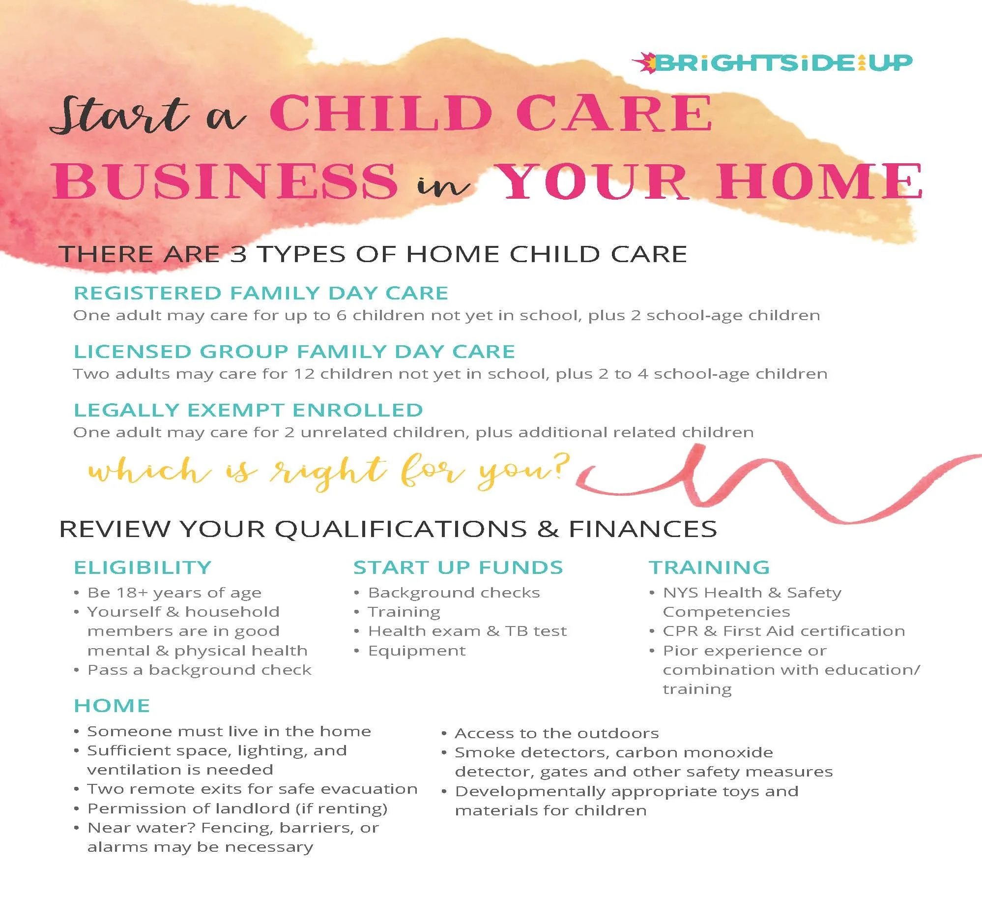 a Child Care Provider — Brightside Up