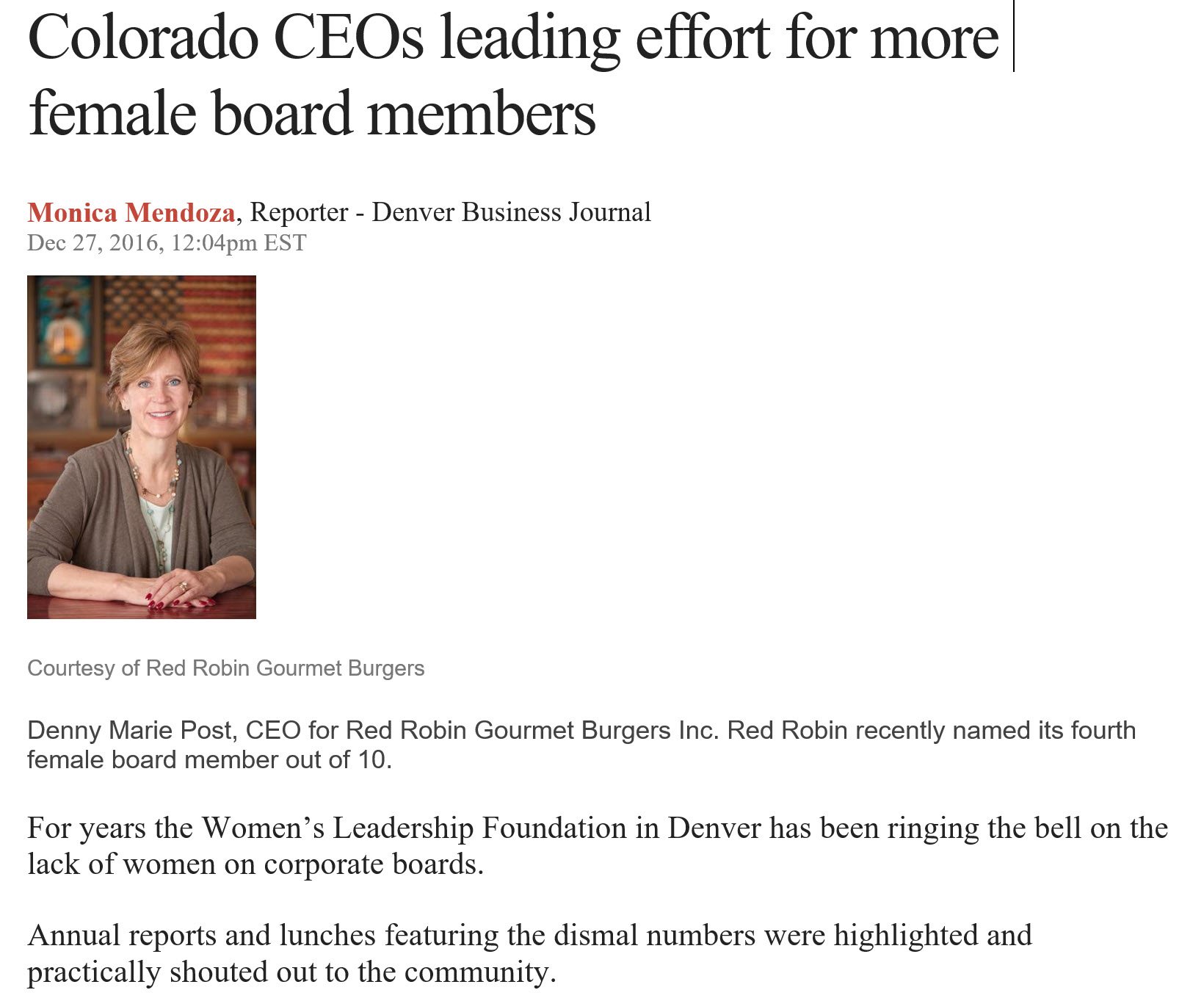 Denver Business Journal 2016