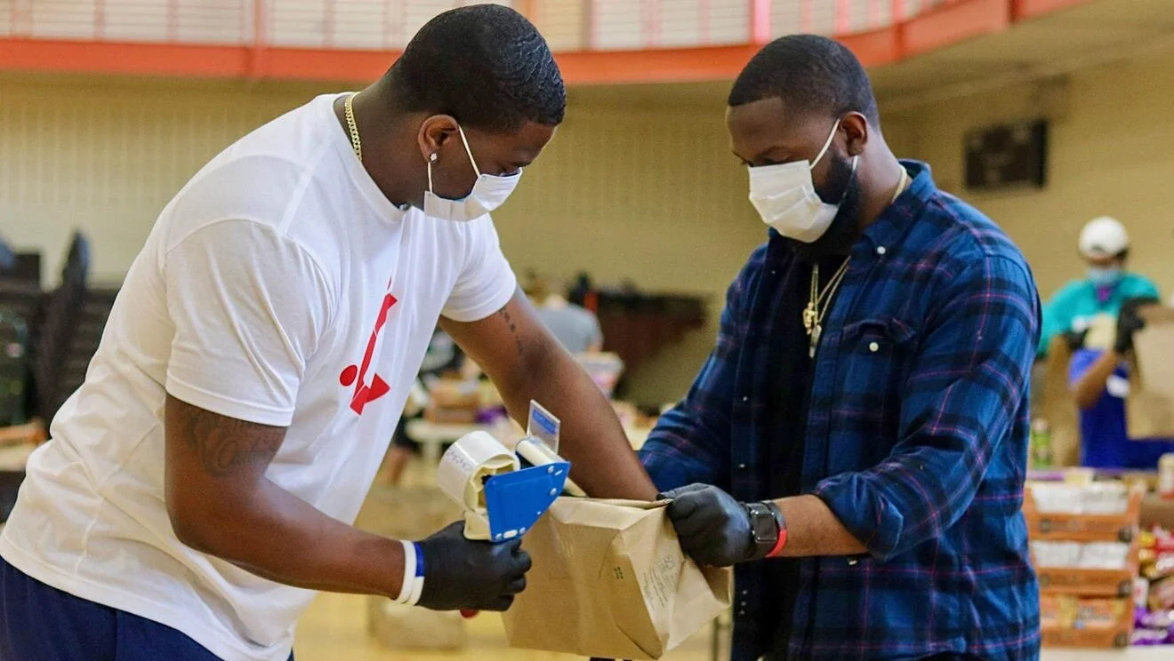 Football stars team up to provide meals during crisis