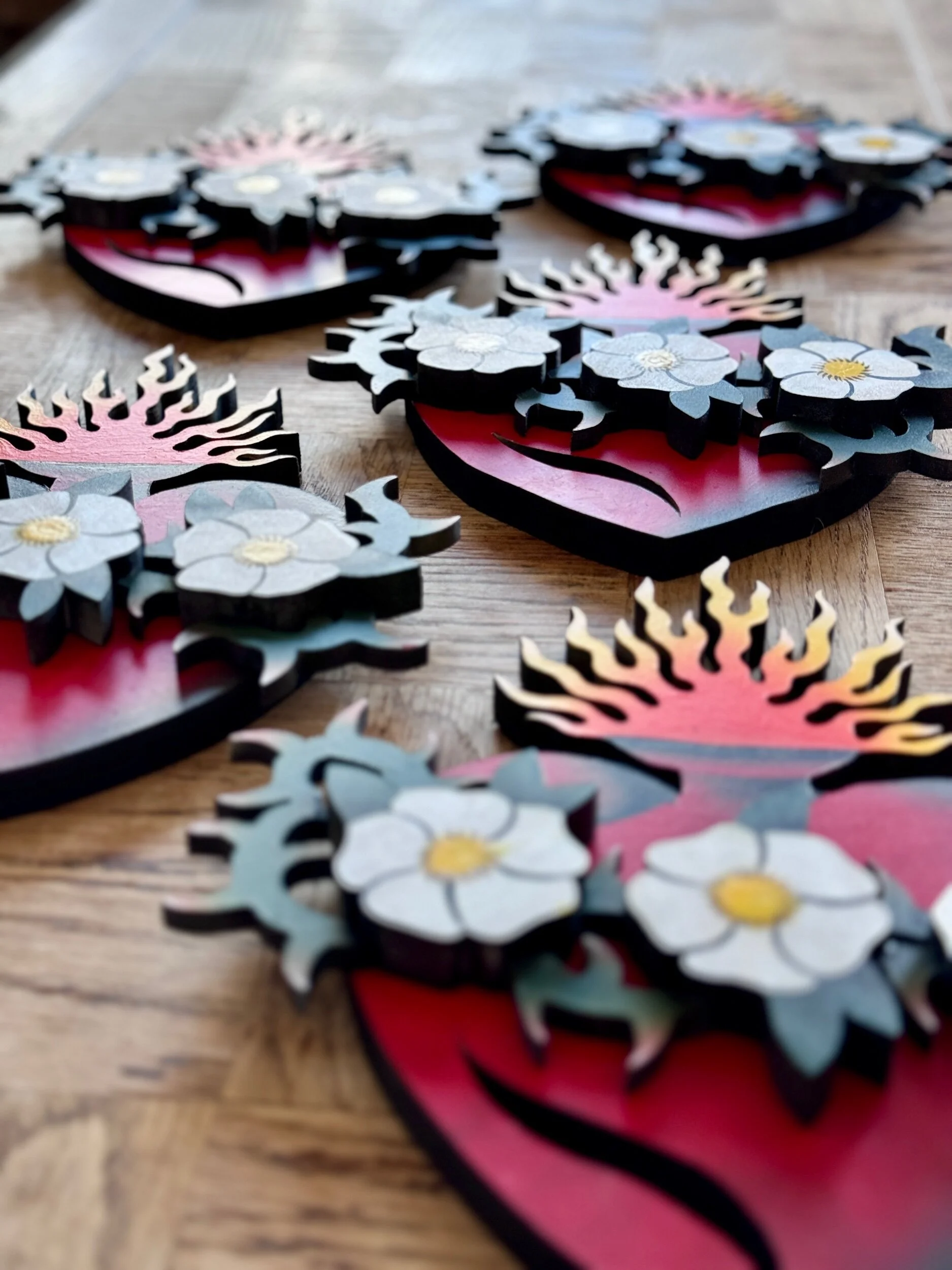 Scared Heart Wood-Cut