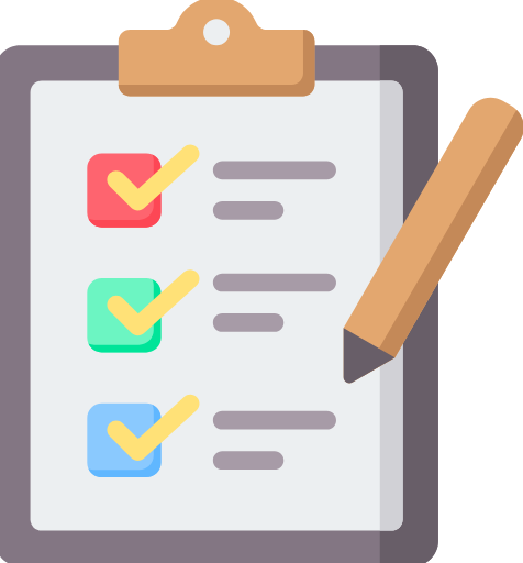 Illustration of a clipboard with a checklist and pencil