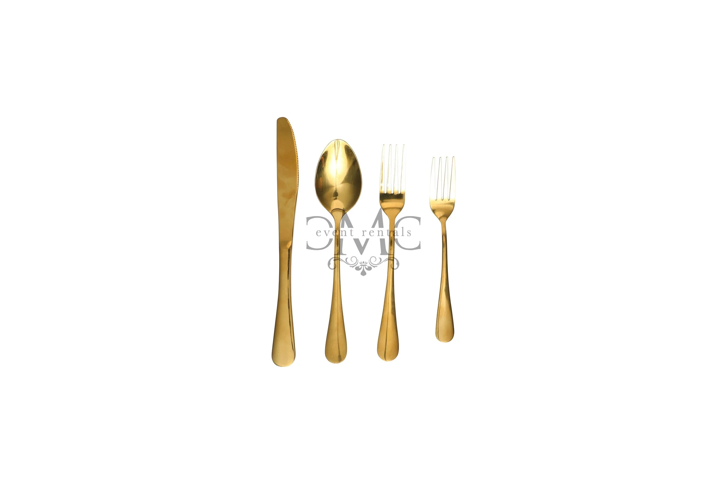 Brushed Gold Teardrop Cutlery Set
