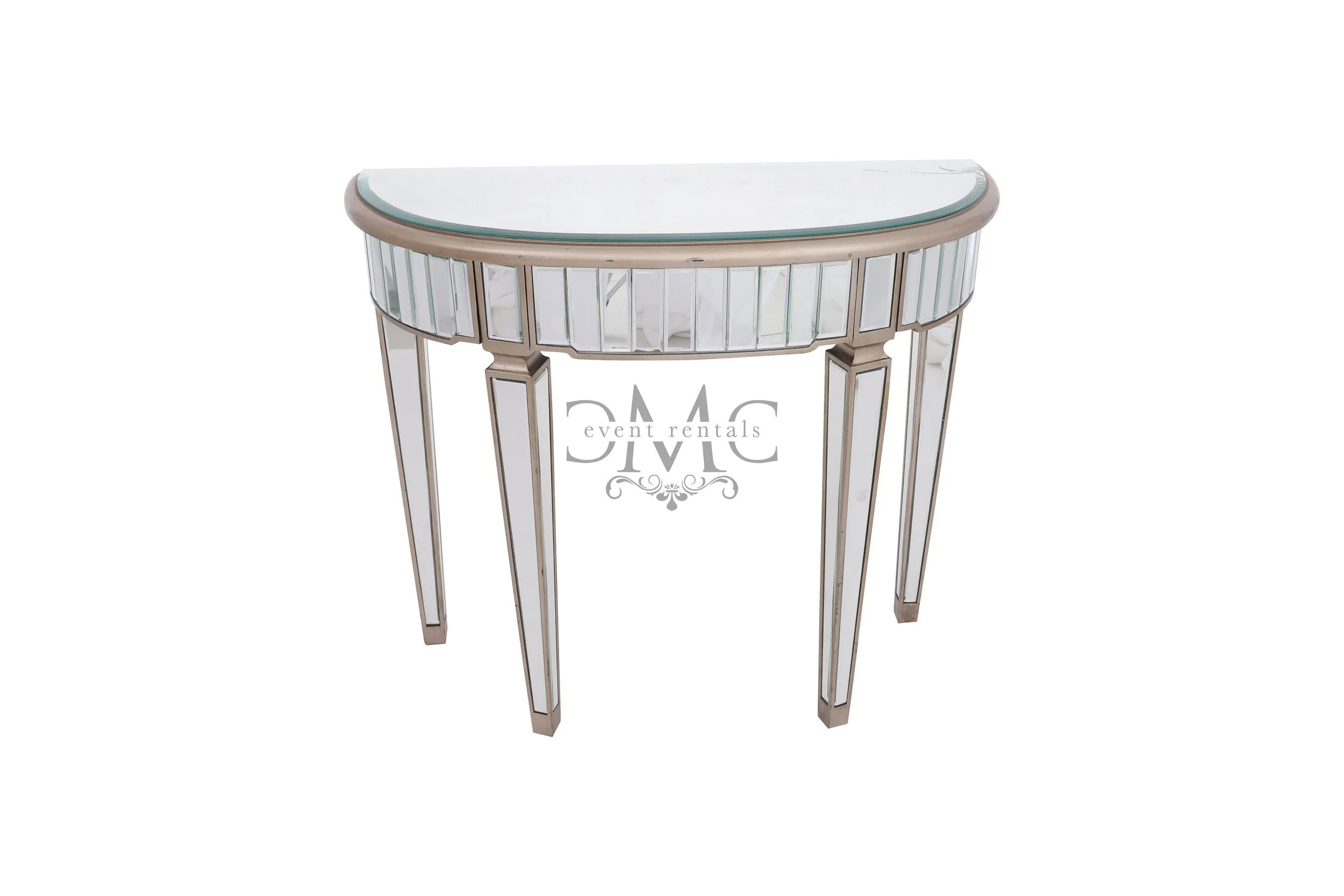Z Gallerie Half Moon Mirrored Side Table