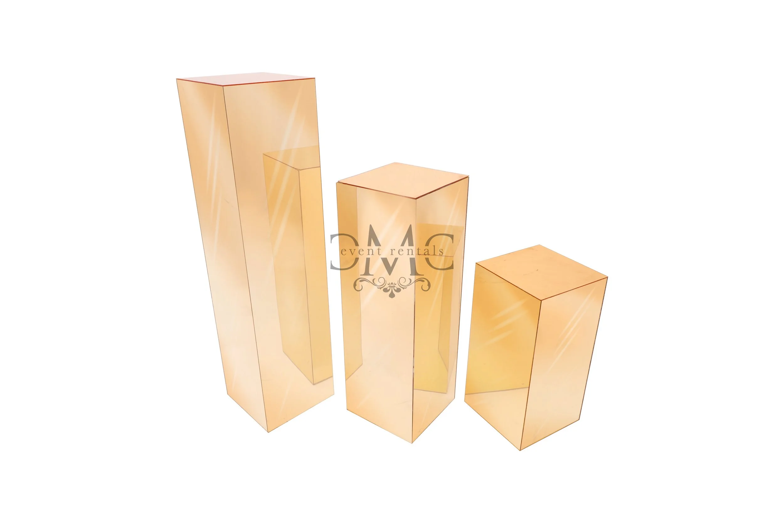 Gold Acrylic Square Columns