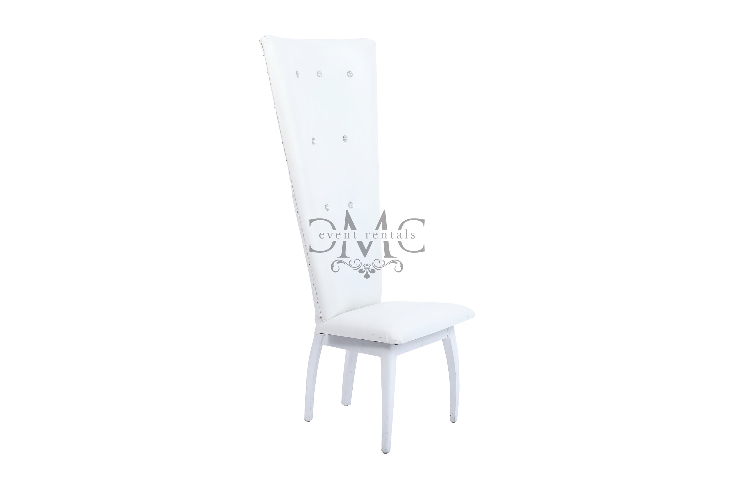 White Tufted Tall Square Chair