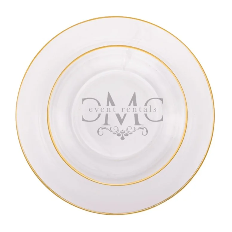 Sofia Dinner Set -Clear with gold rim