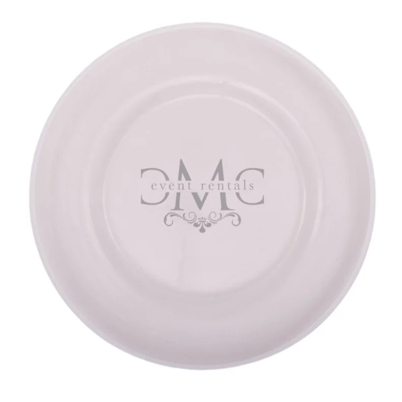 White Rim glass charger