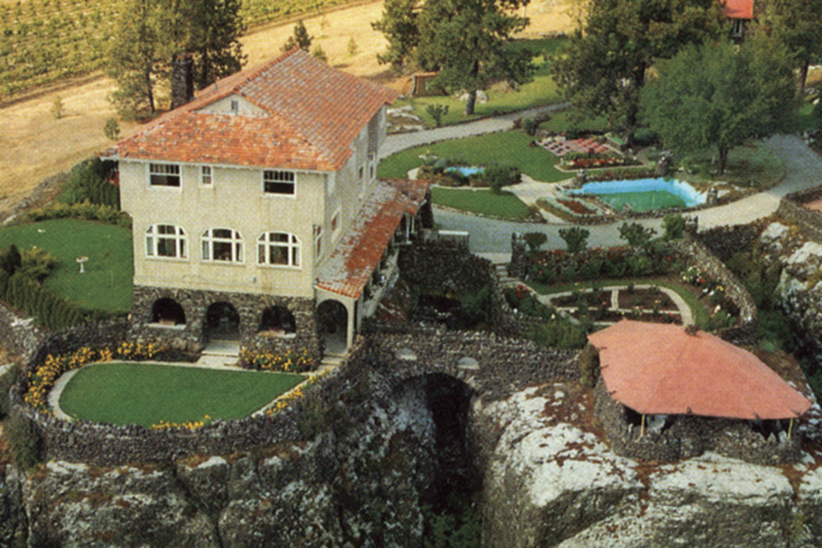 an arial photo of the former Riblet Mansion