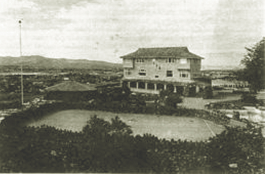 a historical photo of the Cliffhouse Estate grounds, featuring a croquet court