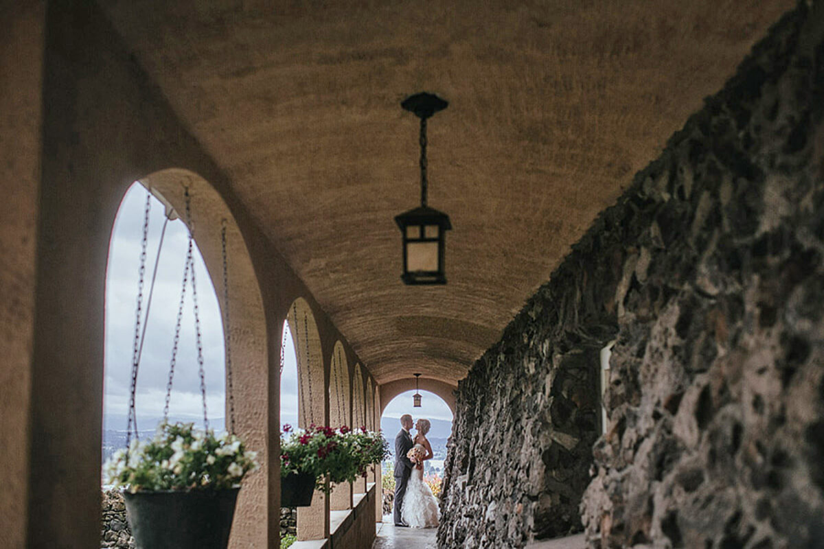 A photo of a bride and groom at the Cliff House Estate