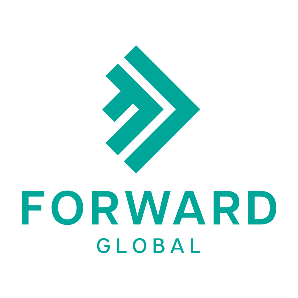 Logo of Forward Global featuring geometric design and the words "FORWARD GLOBAL" beneath it.