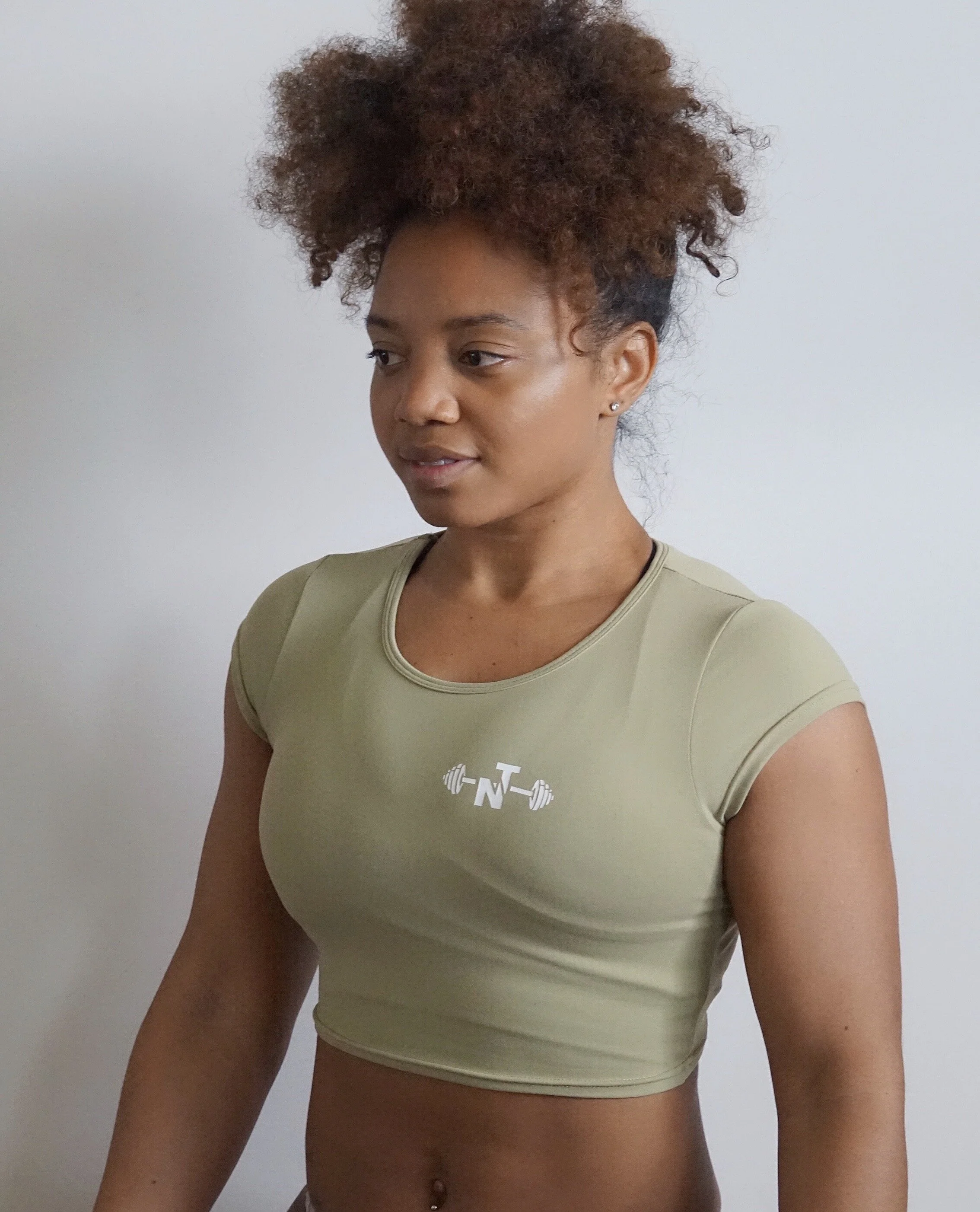 Toned Yoga Crop: Moss