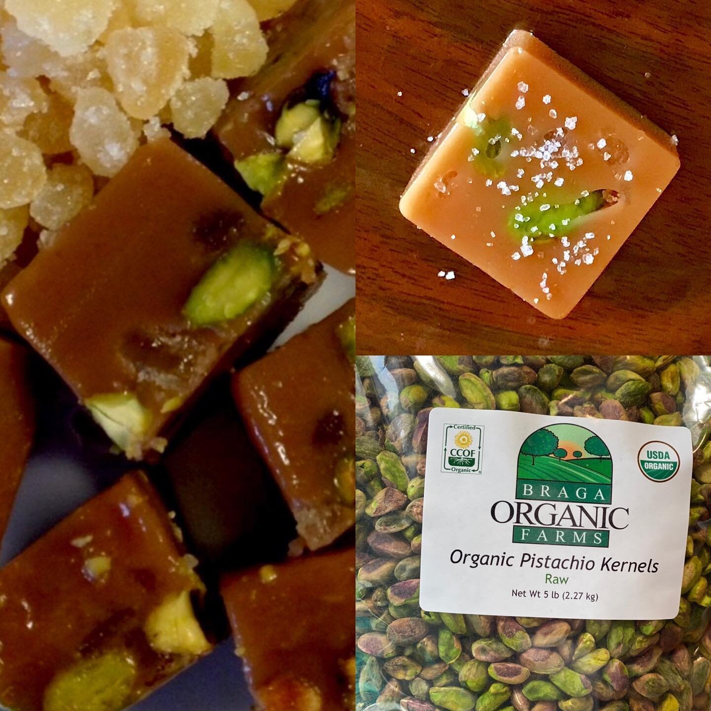 Who doesn&rsquo;t LOVE Pistachios?
I&rsquo;m in heaven every time I see these bright green beauties!
#pistachiogingercaramels #pistachio #caramel #buyorganic #buyorganicnuts #treatyourself #delish #confections #confectionary #candy #smallbusiness #br