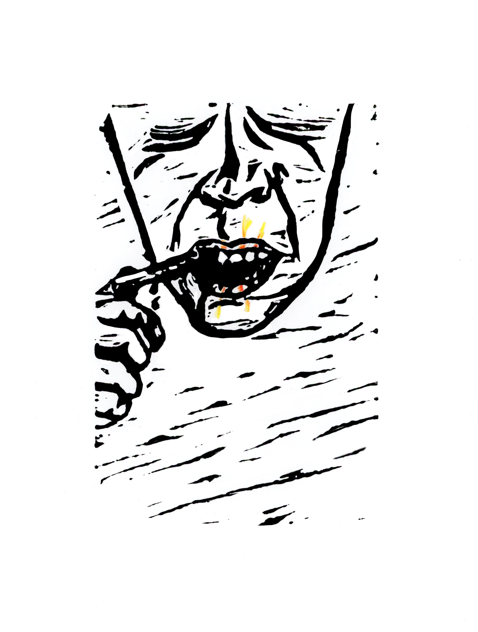 Print: ten fathers biting down