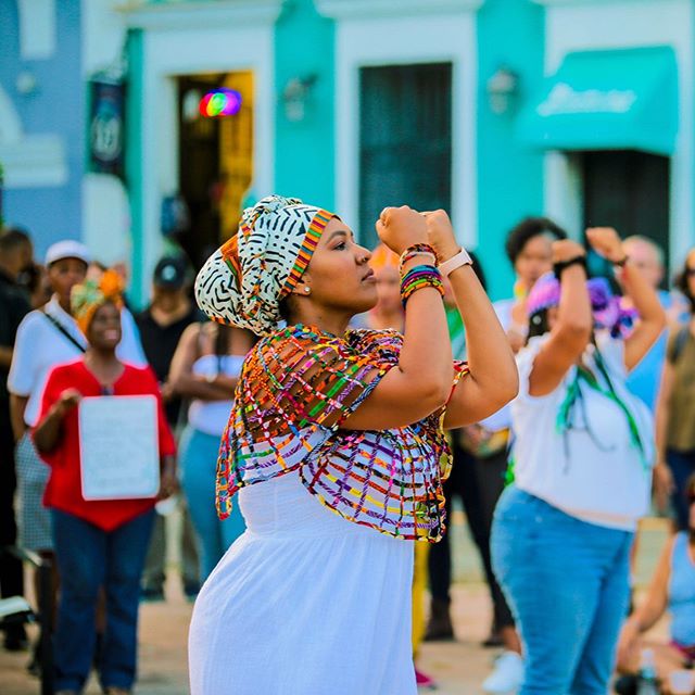 Image of  @thewaywecome in @colectivo_morivivi &lsquo;s powerful mural for @humacaogrita 
From my photos of @revistaetnica event Dia de Mujeres Negra this past summer. 
_____
 #puertorico #boricua #afrolatina #afroboricua #afrolatino #diaspora #afrod