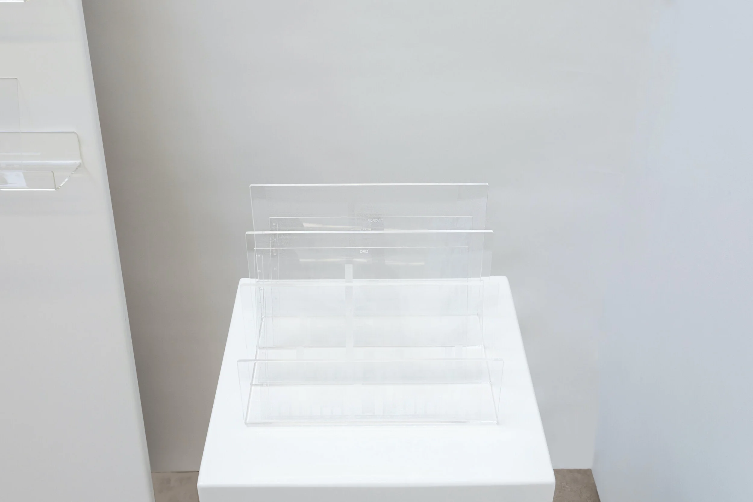  Invisible Visible Verbal Frequencies; Three dimensional archive   Laser engraved data on plexiglass 