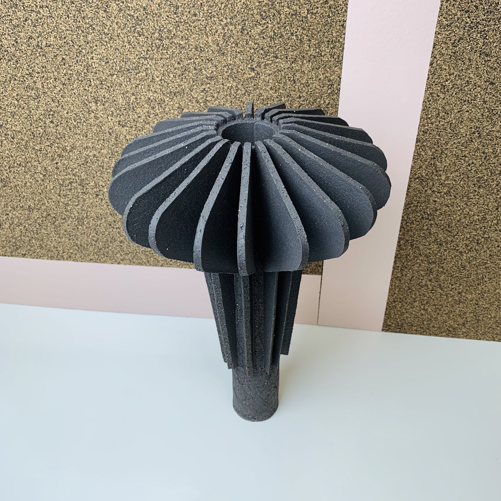 Black Brutal ceramic vase