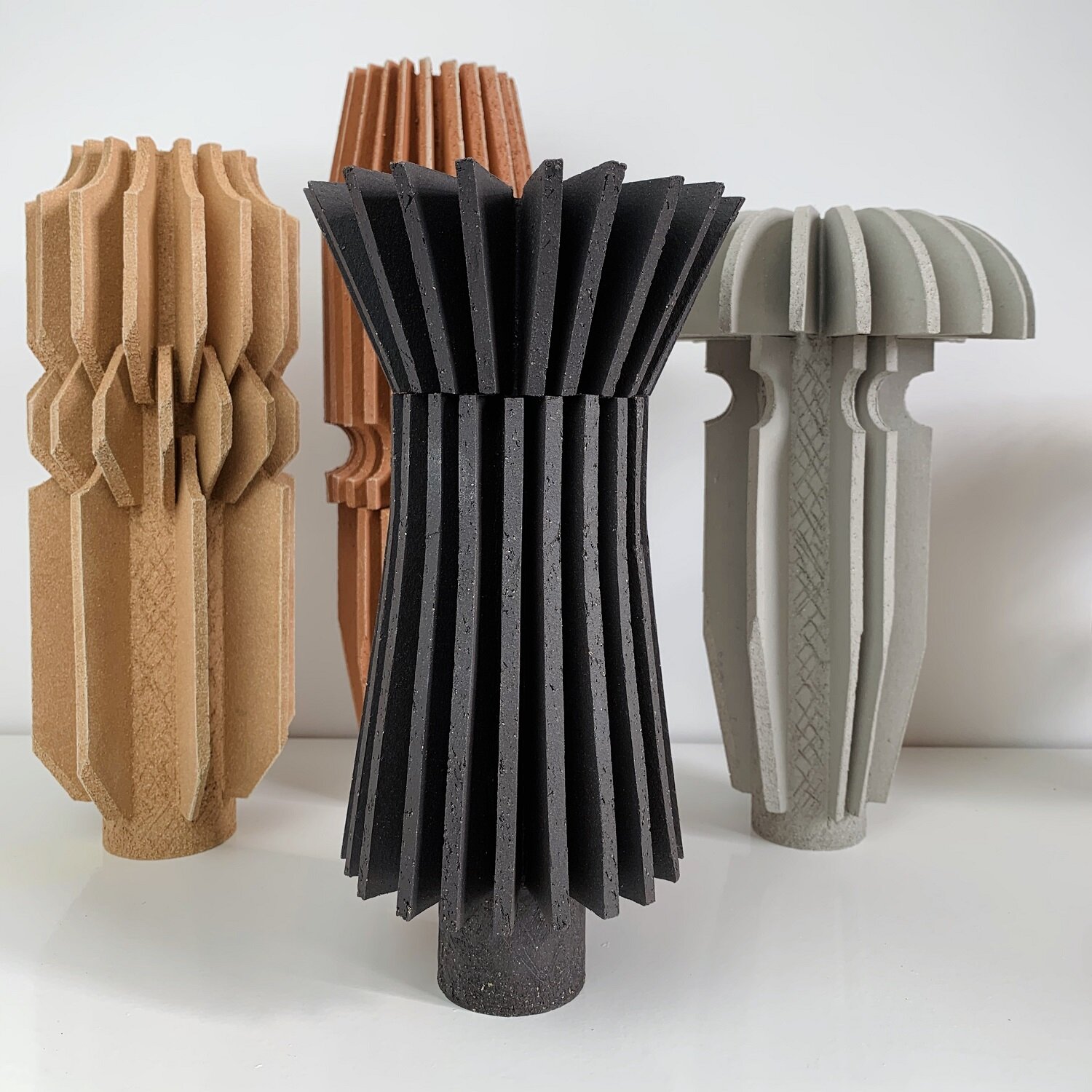 brutalist handmade vases