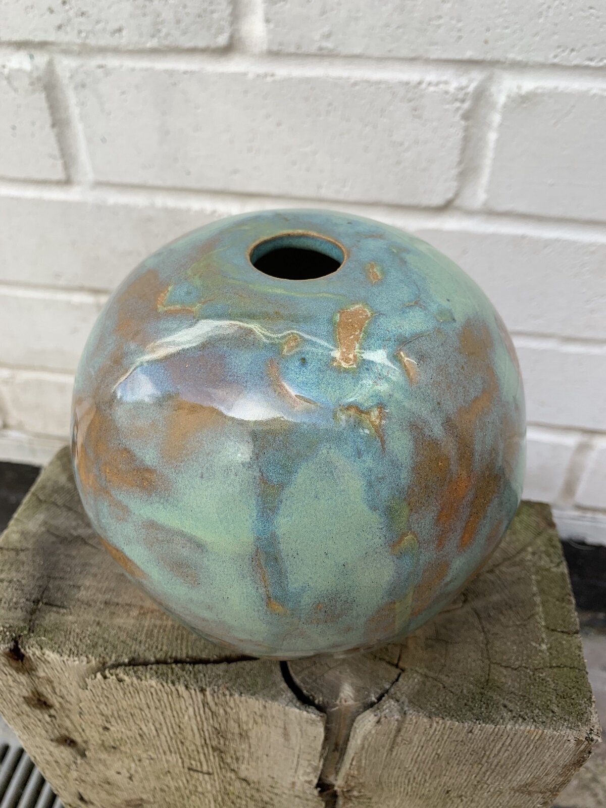 Andrew walker ceramics class green vase.jpg