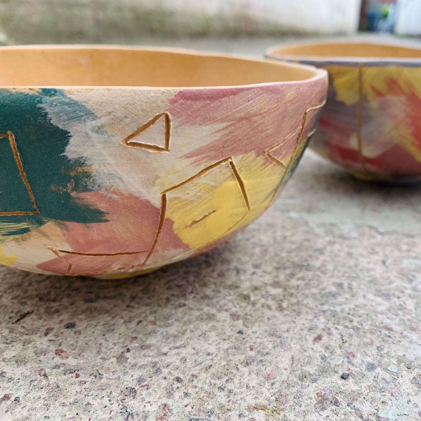 Andrew Walker Ceramics Sgraffito Class Bowl duo.jpg