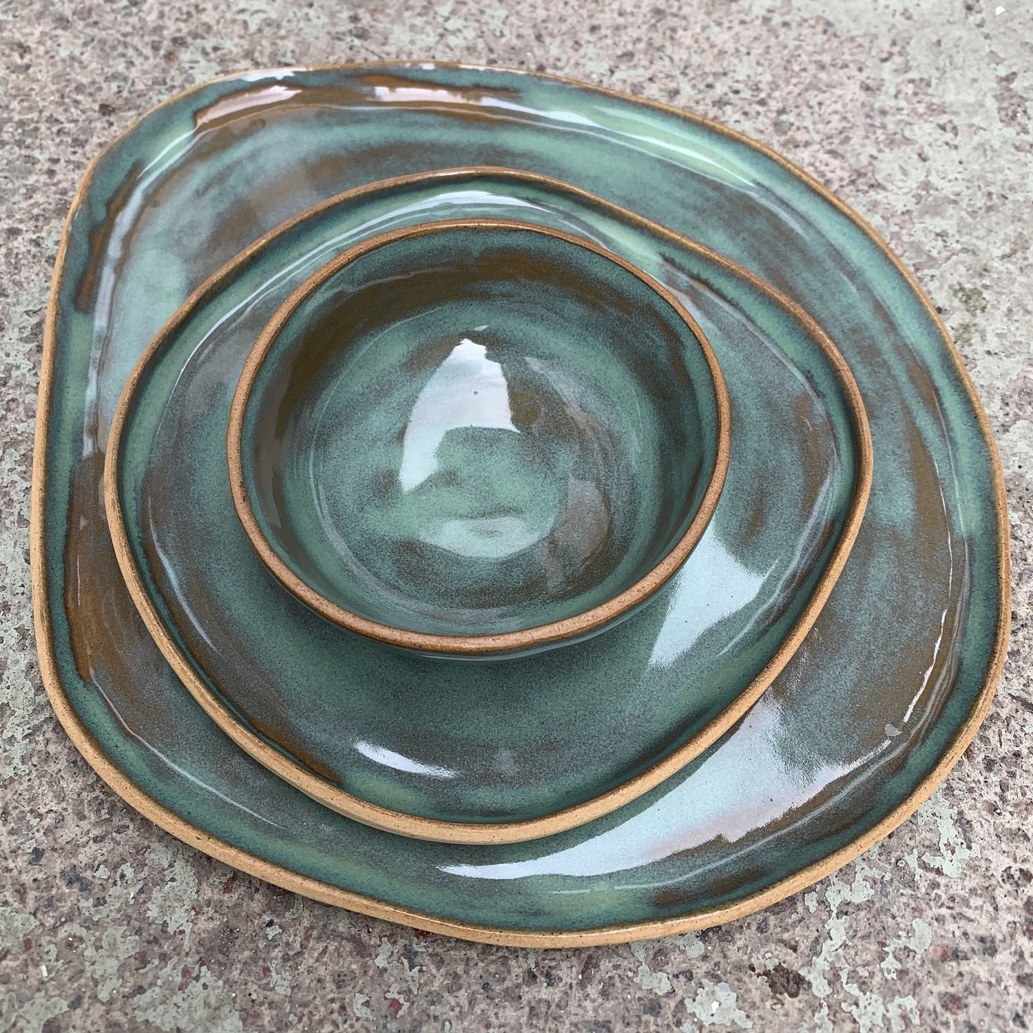 Andrew Walker Ceramics Pottery Class plates green.jpg