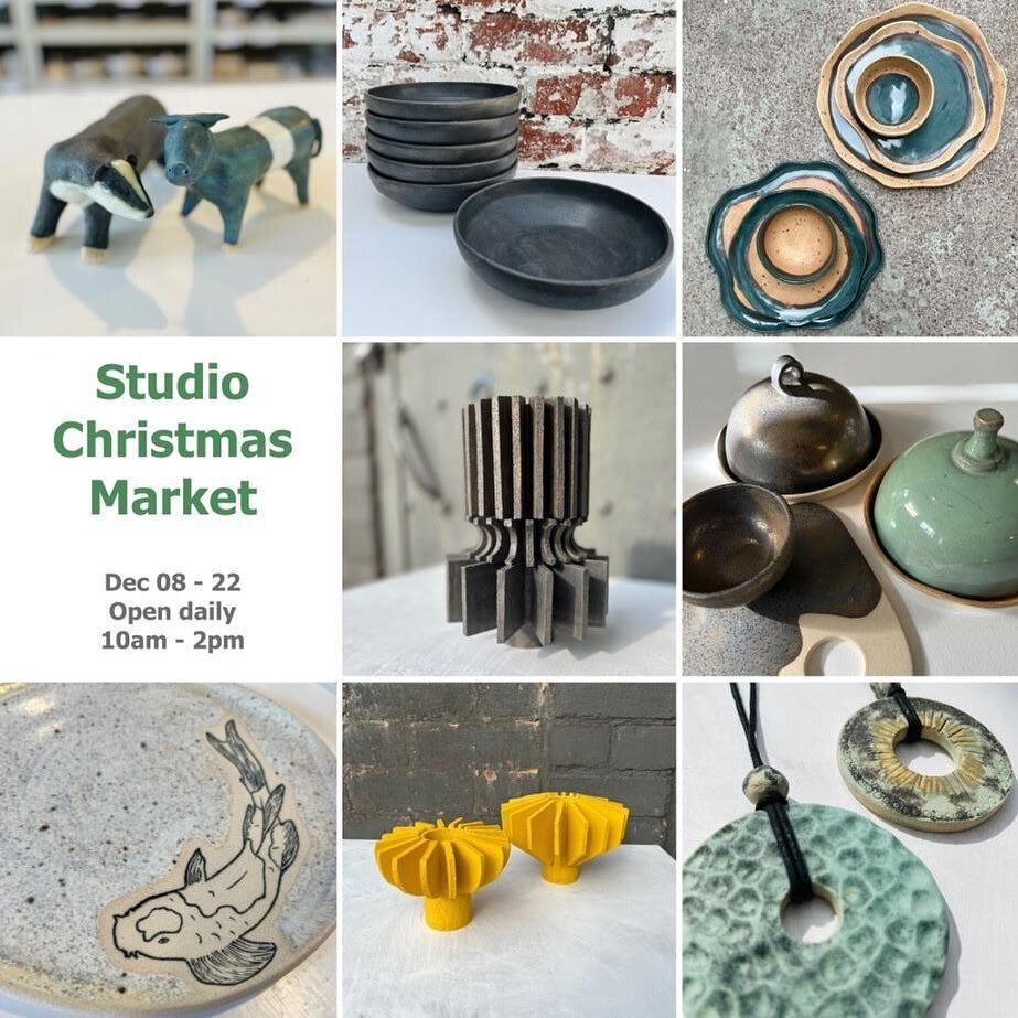 One for the diary! 
The pottery studio will be turning into a Christmas Market from December 08 -22. Showcasing a selection of local pottery makers. 
Dec 08: Preview Evening 7-9pm
Dec 09-22: 10am-2pm
It&rsquo;s a great way to support local talent tha