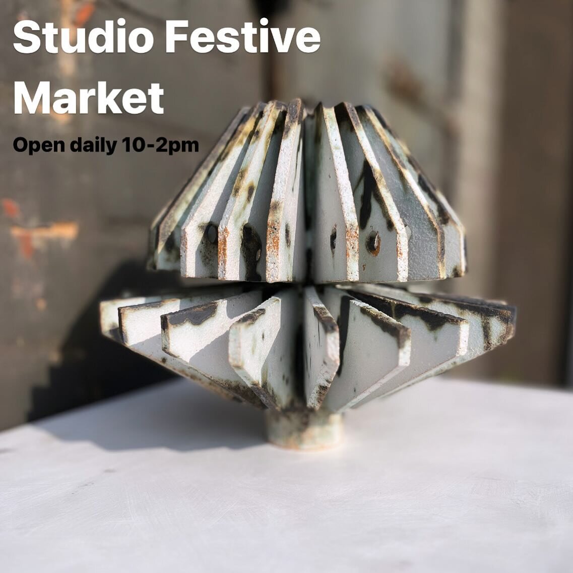 Studio Festive Market open this weekend! Showcasing a selection of ceramics and home accessories from local makers. 

Preview Evening- Dec 08: 7-9pm
Open Daily- Dec 09-22: 10-2pm (excl Sundays)

Check out some local talent and grab yourself a unique 