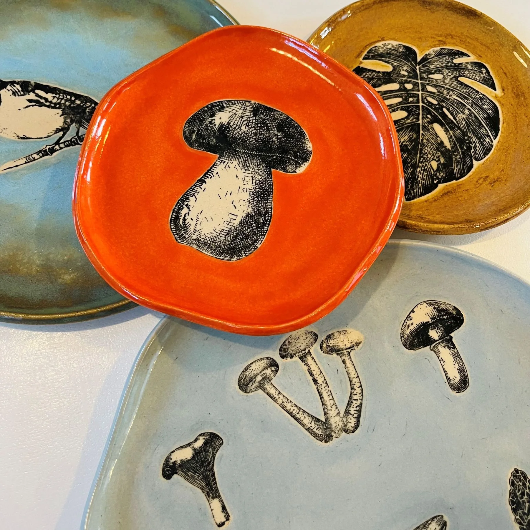 Pottery Class printed plates sheffield