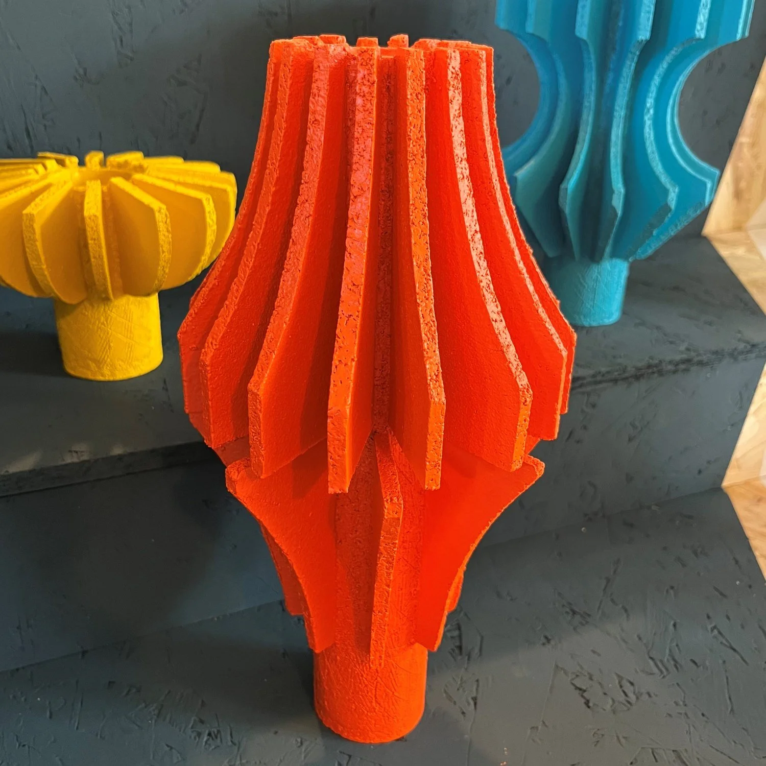 handmade ceramic vase UK architectural design orange