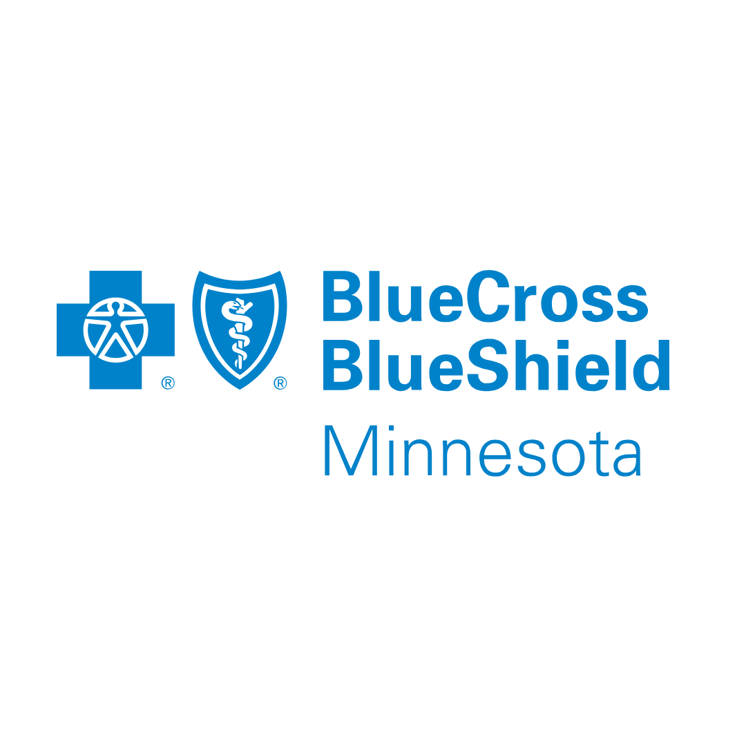 BlueCross BlueShield Minnesota logo with text in blue and icons of a cross and a shield.