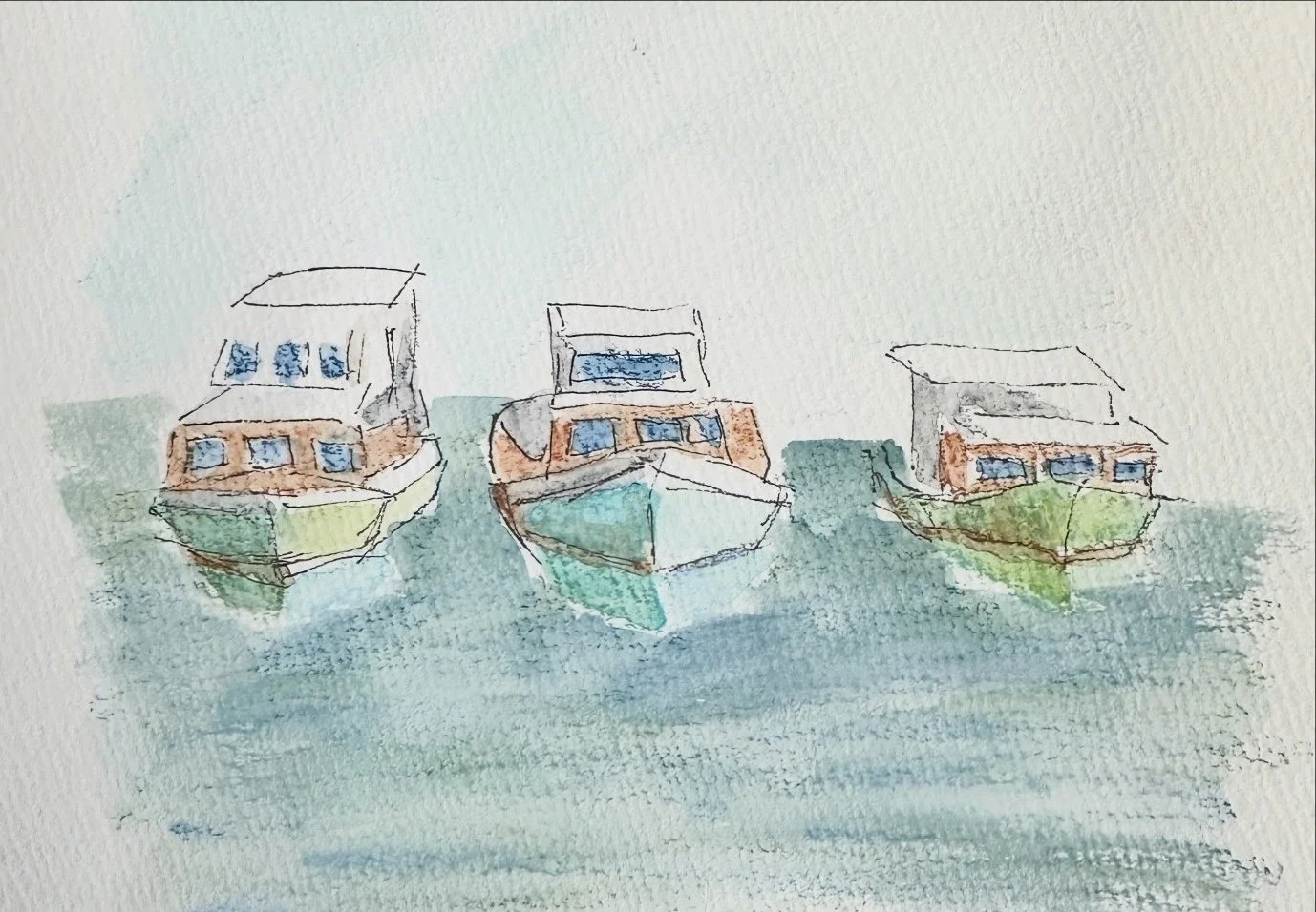 Three Boats Sketch