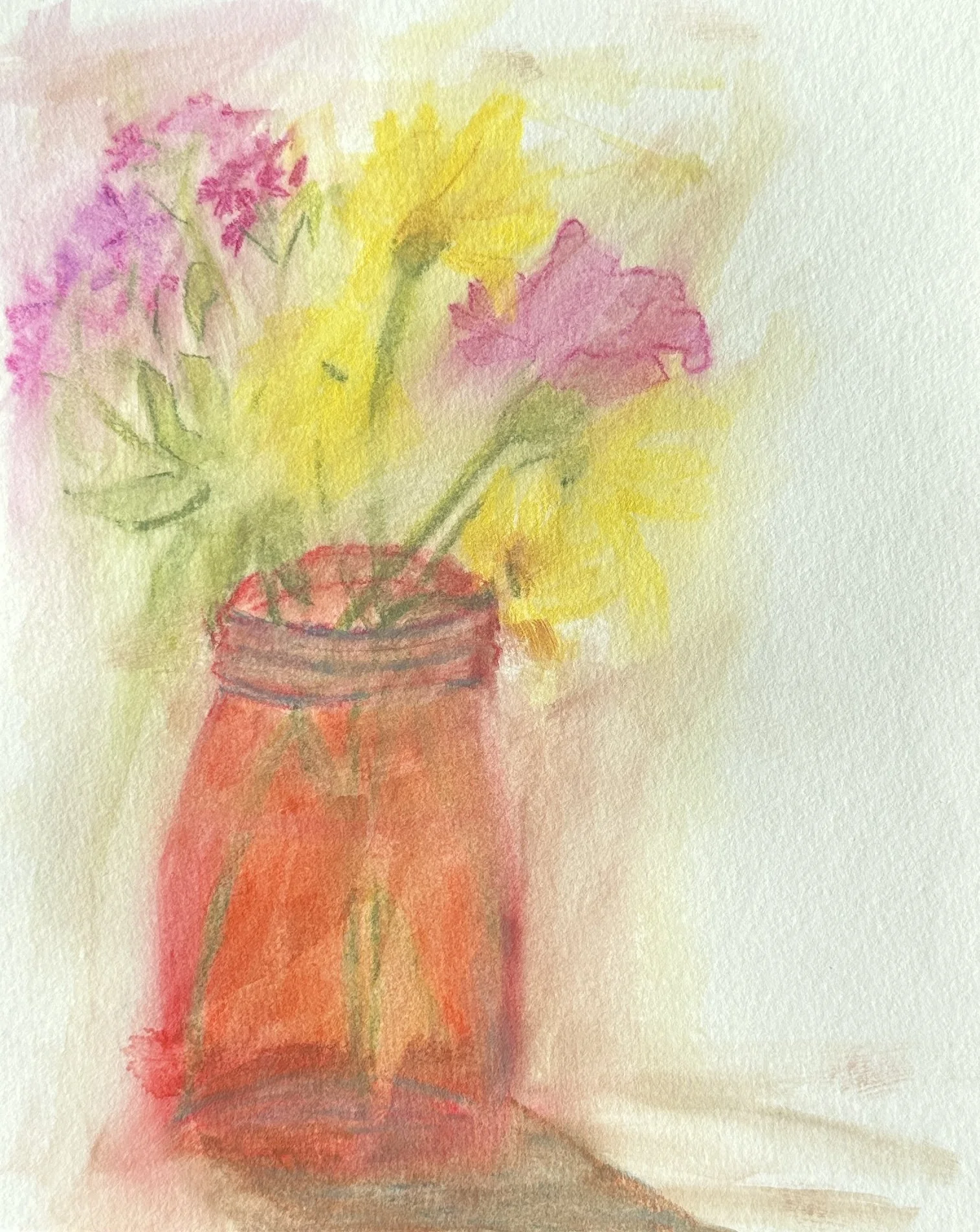 A Red Glass Vase of Blooms.jpg