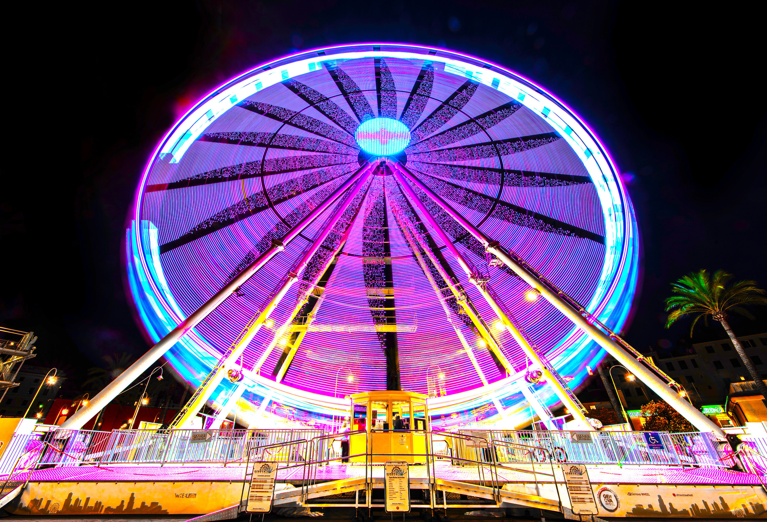 The Giant Ferris Wheel in the city of Genova, Italy