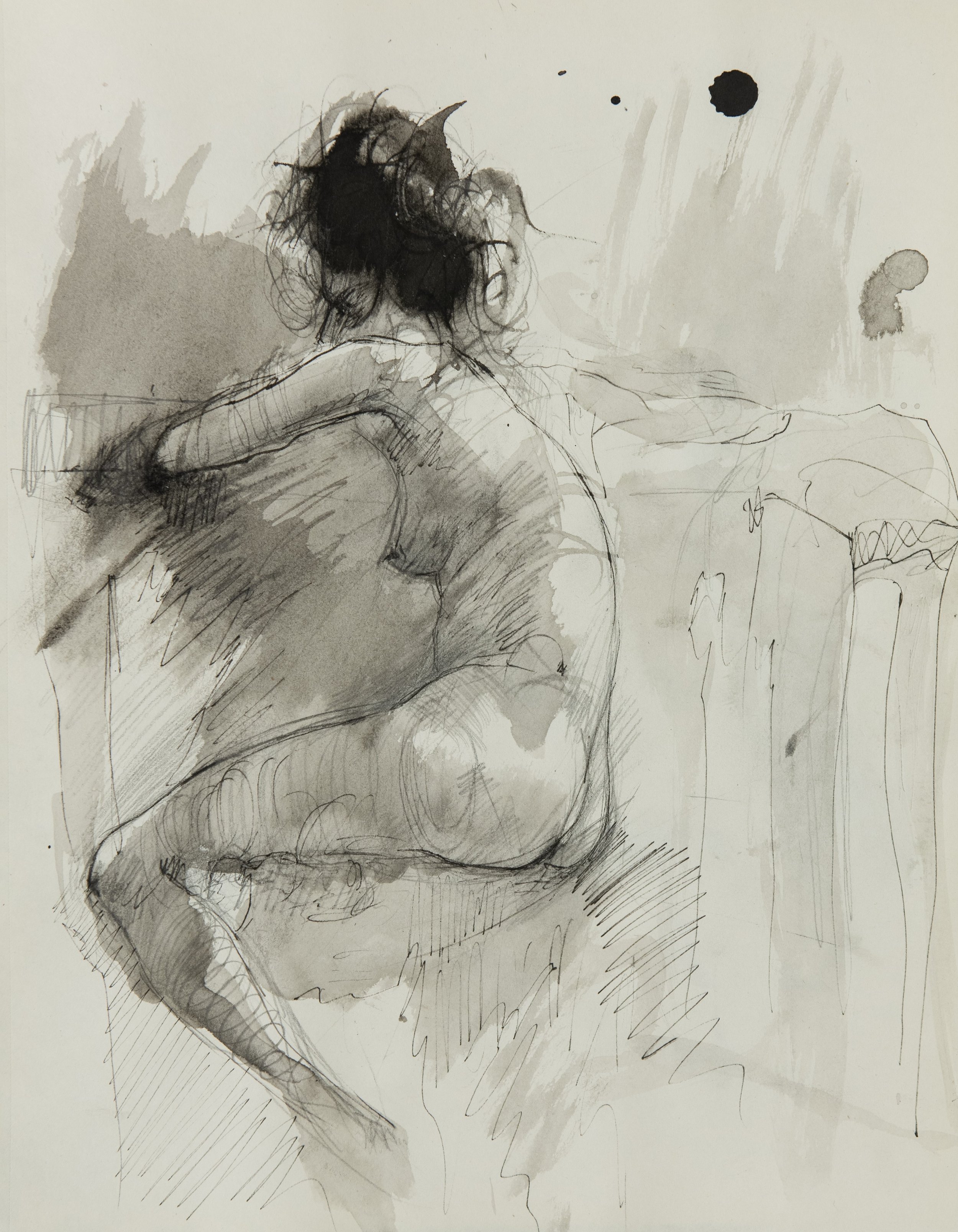 Nude Woman with her back turned Drawing