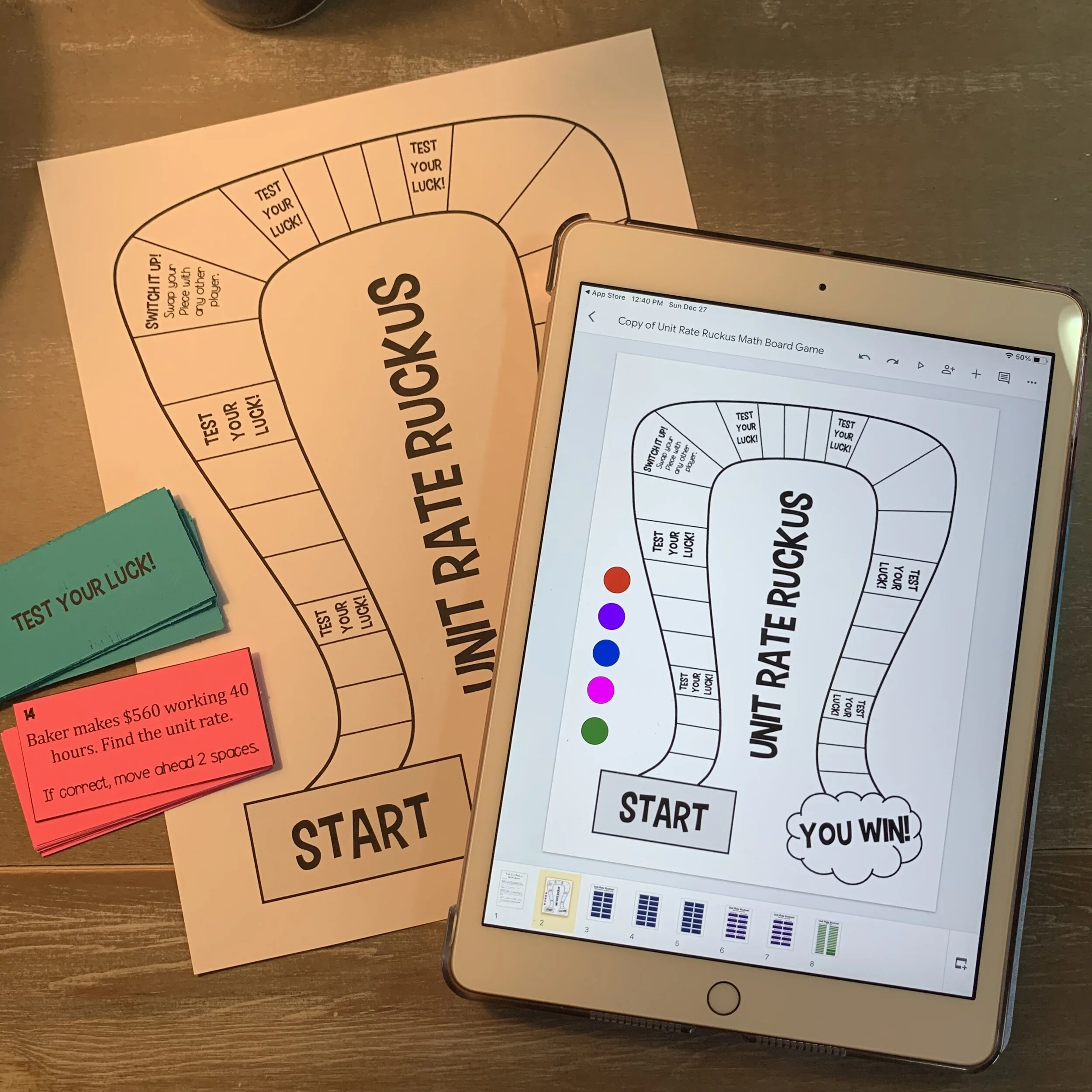 Using Unit Rate Math Games to Engage Students