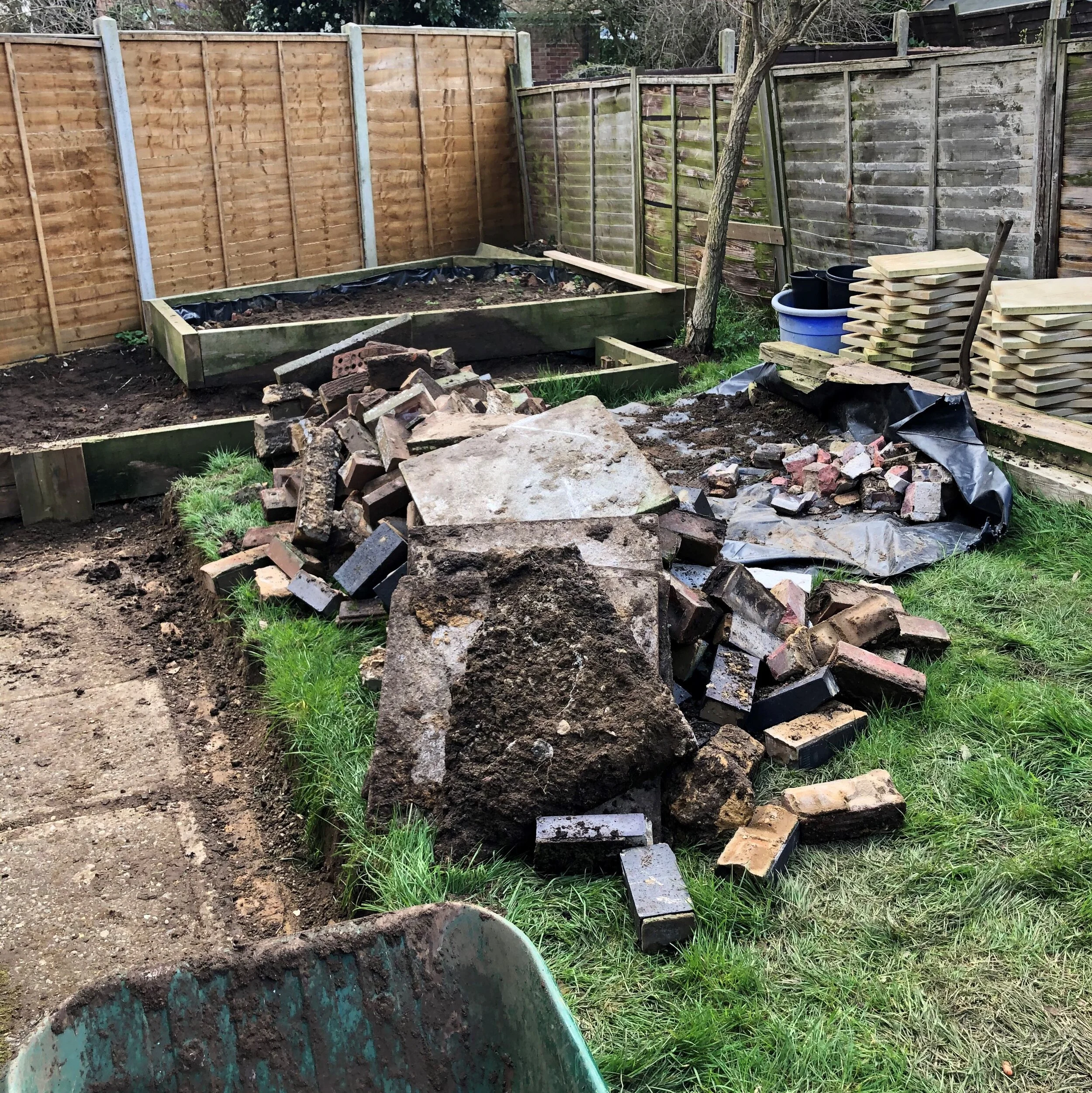 A mound of rubble ready for crushing